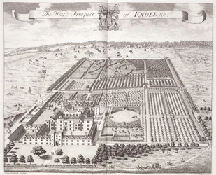 Die Westansicht von Knole, aus 